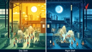 Working day and night shift difference