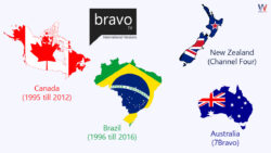 Four international versions of Bravo TV with Countries