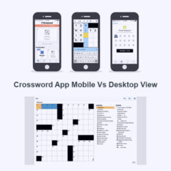 New York Times Crossword app Mobile and Desktop view
