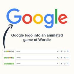 Google turning its logo into an animated word game while Wordle search