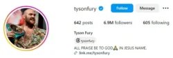 Tyson Fury Instagram