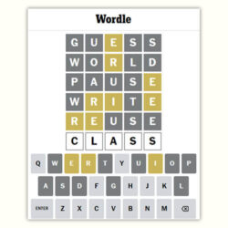 Results of Wordle Game in Gray and Yellow color