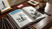 Cover image showing Barron’s Educational Series Drawing Academy book with pencils and sketching tools.