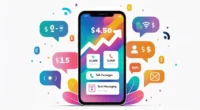 Illustration of a smartphone surrounded by prepaid plan icons for data, talk, and text, showing the concept of choosing the best prepaid mobile plans.