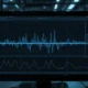 Digital signals processing visual with waveform and data graphs.