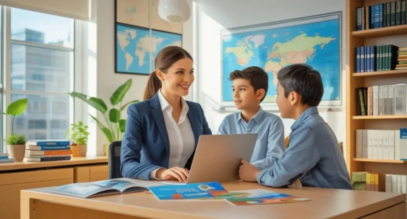 Professional education consultant advising a student about career choices