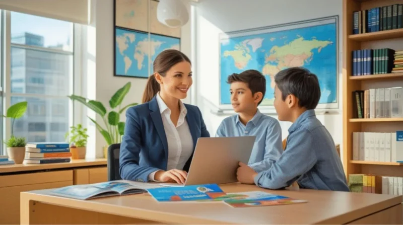 Professional education consultant advising a student about career choices