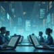 Humans and AI bots interact in a digital space flooded with automated content.
