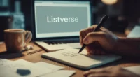 Image of Listverse in laptop with pen.