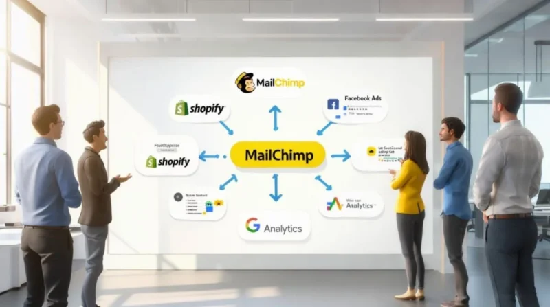 Image of Mailchimp.com with different applications