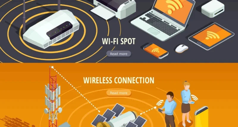 local wireless network connection and signals with equipments.