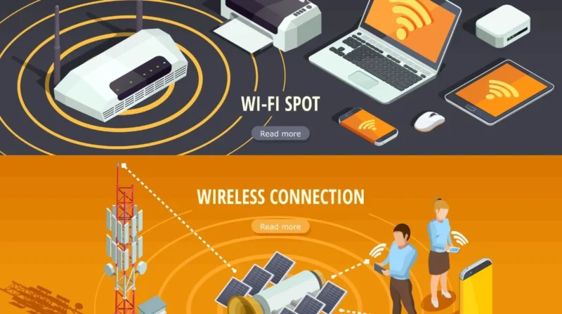 local wireless network connection and signals with equipments.