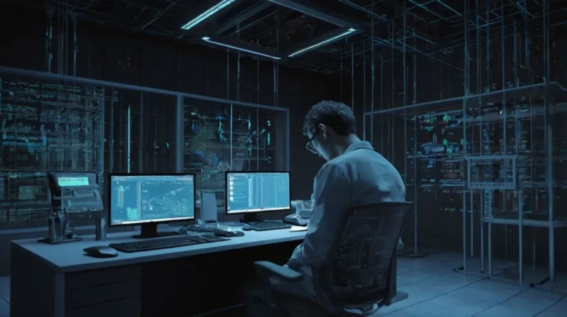 DIgital Forensic Picture A person working on a computer