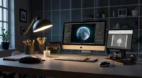 A designer using a SpaceMouse and traditional mouse together while working on a 3D model in CAD software.
