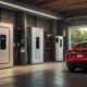 Tesla home charger being installed by both a certified installer and a local electrician, with cost breakdown and electrical components shown.
