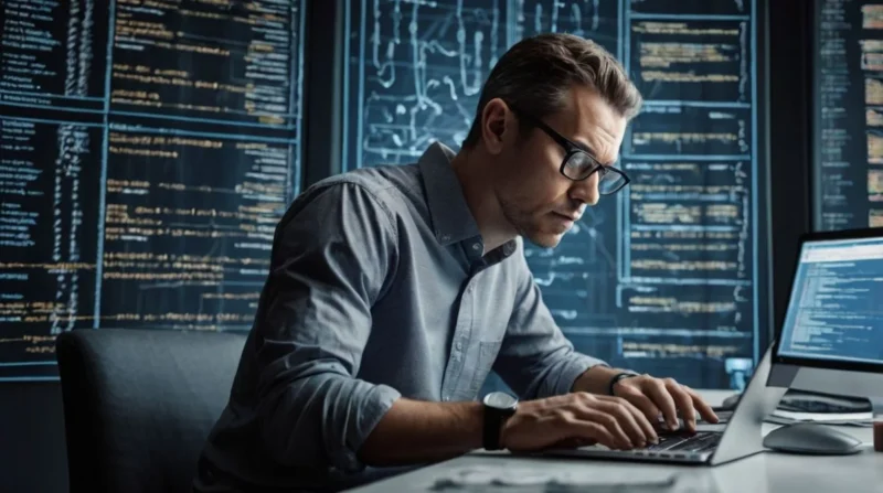 Illustration of a developer facing database errors with DDL commands like DROP and ALTER, showing common SQL mistakes and warnings on screen."