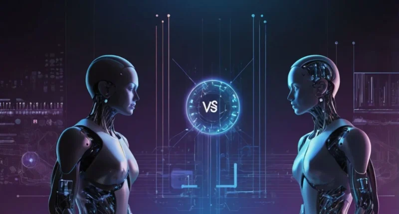 Visual comparison of Gemini and GPT o3 showing AI capabilities in text, code, and multimodal tasks