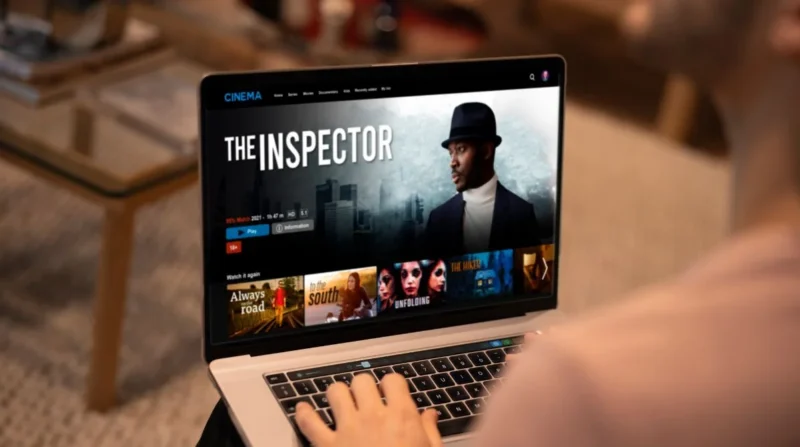Internet Archive Movies banner in laptop