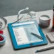 Panadol Extra tablet pack with safety checklist showing dosage, precautions, and warnings in a clean medical flat-lay design.