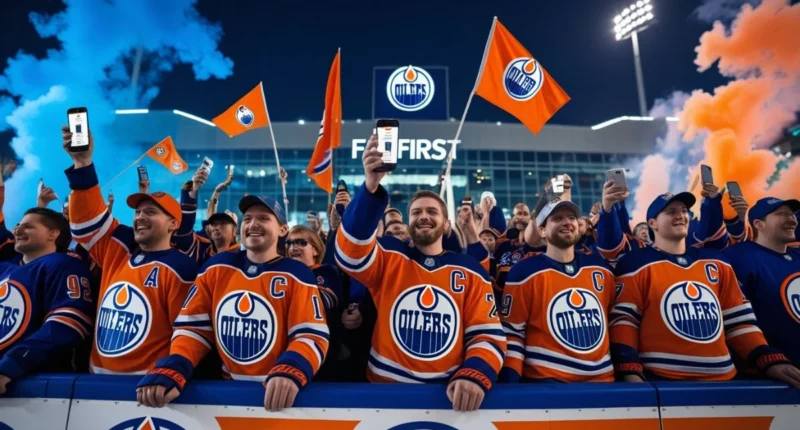 crowd of Edmonton fansfirst Oilers fans