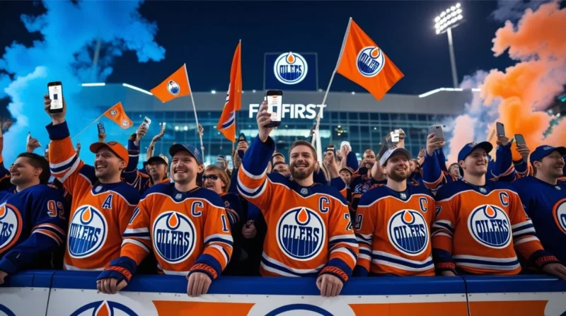 crowd of Edmonton fansfirst Oilers fans