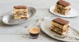 coffee and cake in plates