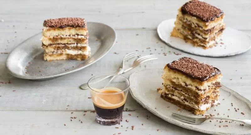 coffee and cake in plates
