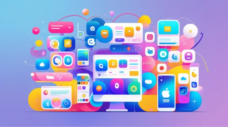 User comparing website and mobile app interfaces on laptop and smartphone
