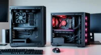 Side-by-side view of ATX and mATX PC cases.