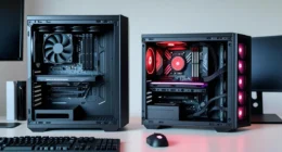 Side-by-side view of ATX and mATX PC cases.