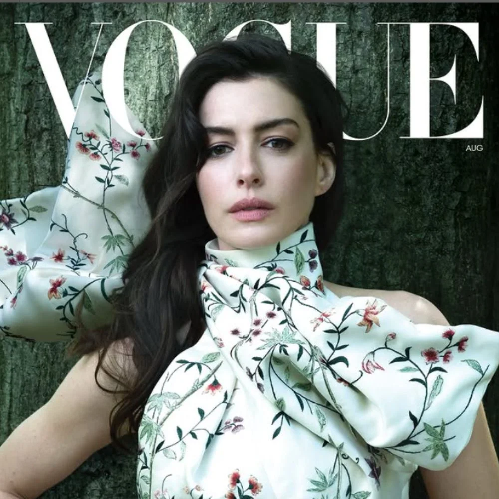 anne Hathaway is cover face for Vogue Magazine's August issue. and she is styling for Givenchy