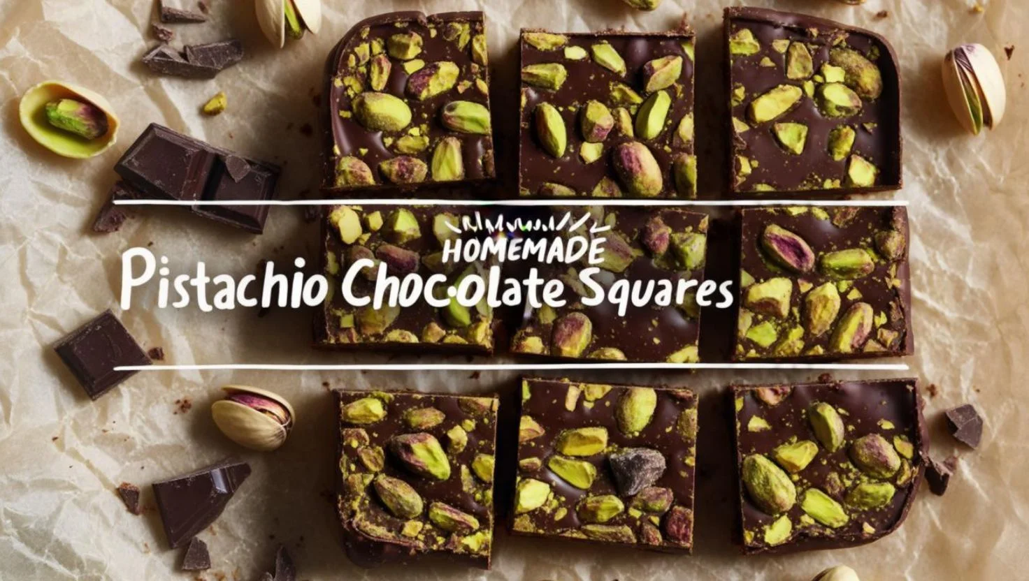 Close-up of a creamy pistachio chocolate bar with pistachios and chocolate