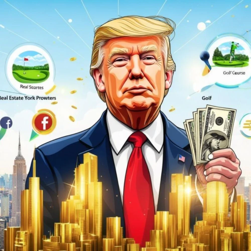 Infographic of Donald Trump’s net worth by category in 2025