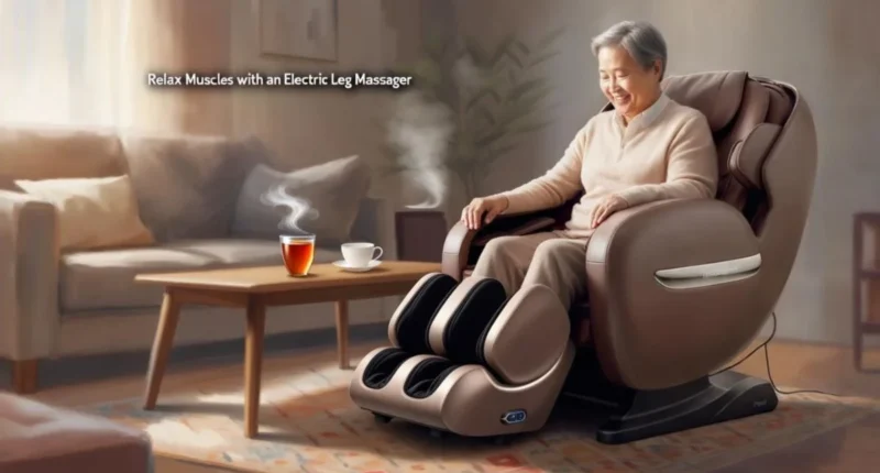 • Alt Text: Person enjoying a leg massage at home after a long day of work