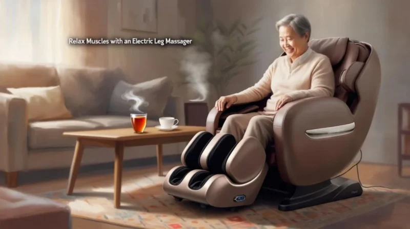 • Alt Text: Person enjoying a leg massage at home after a long day of work