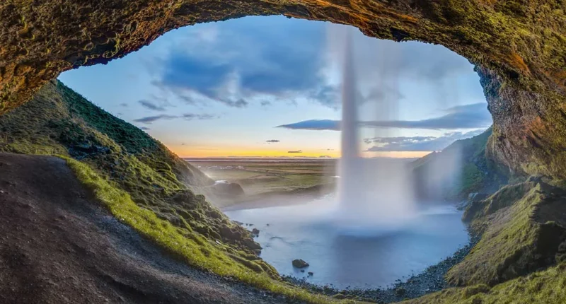 Beautiful waterfall on Iceland