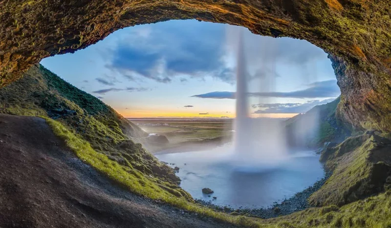 Beautiful waterfall on Iceland