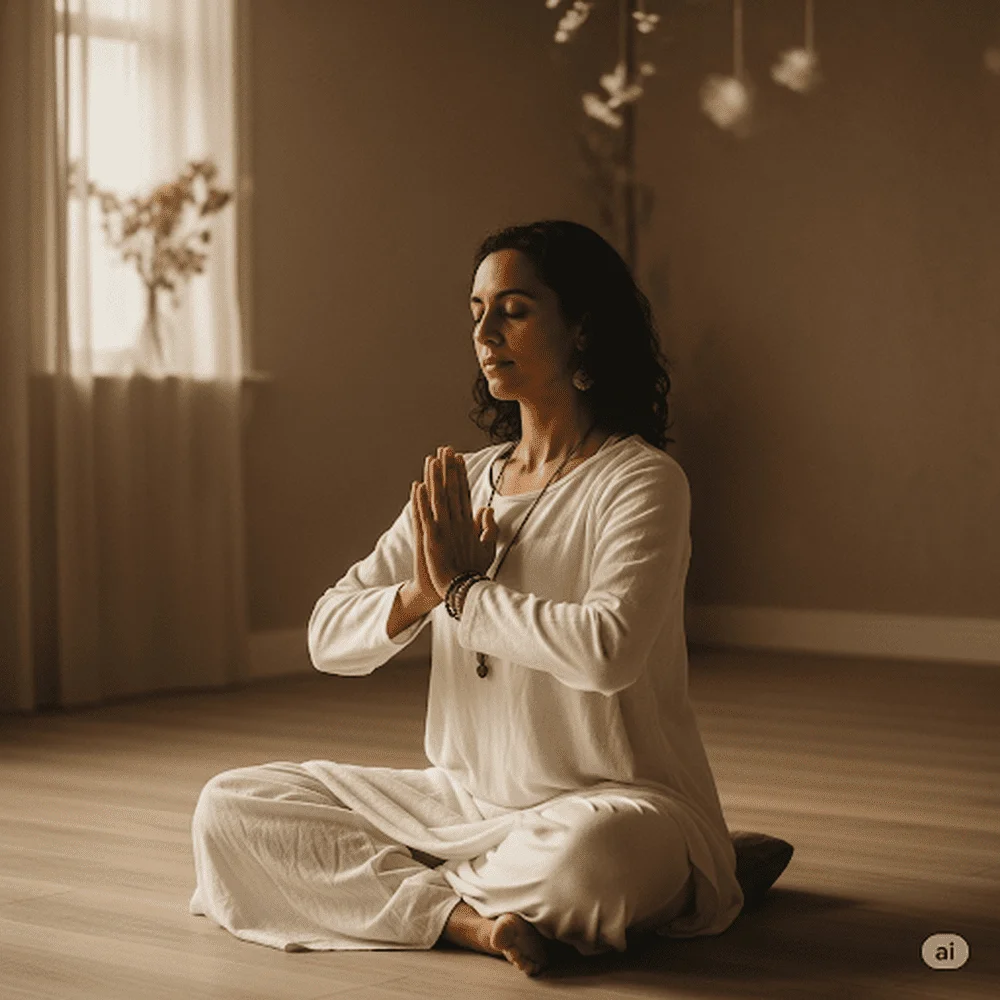 Namaste symbol in yoga showing mutual respect and unity – Yoga Symbols and Meanings.