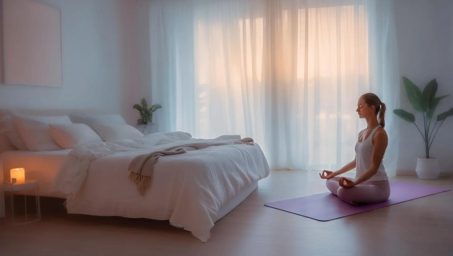 Person reading a book in bed under soft lighting to relax before sleep