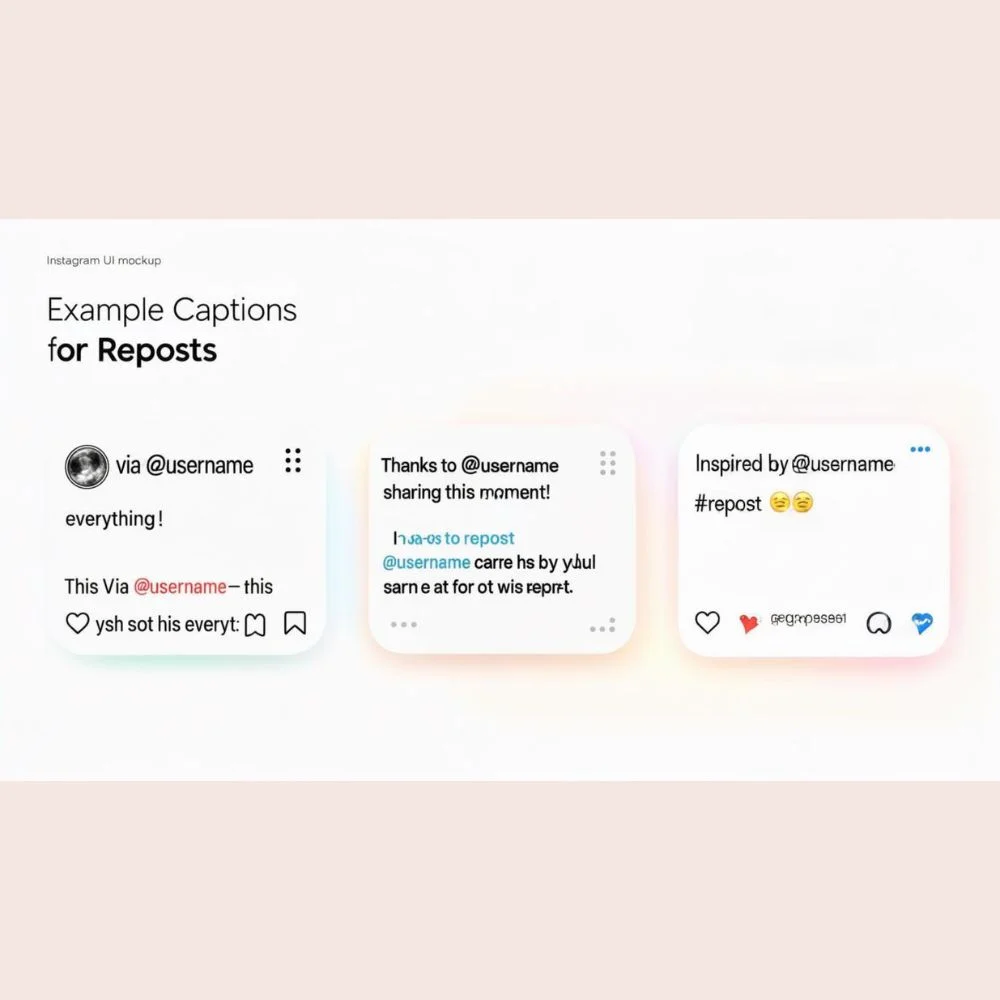 Example Instagram captions for reposted content that properly credit original creators.