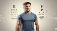 “Symbolic image of Stephen Nedoroscik’s eyesight journey, with blurred effect showing vision challenges and determination.”