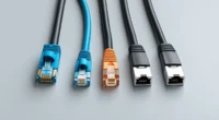 Different types of internet cables including Ethernet, coaxial, and fiber optic
