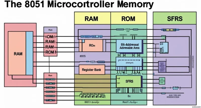 Diagram of 8051 microcontroller memory organization