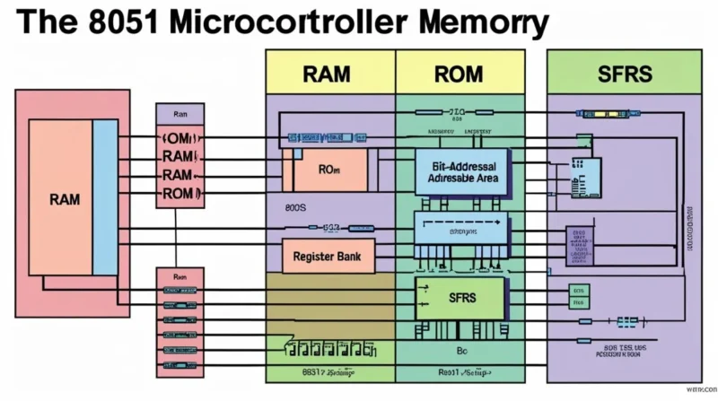 Diagram of 8051 microcontroller memory organization