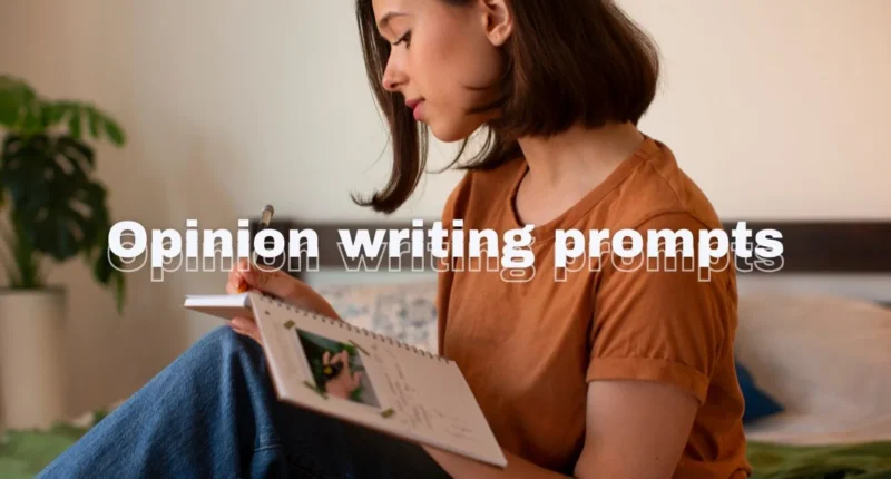 Girl works on opinion writing prompts