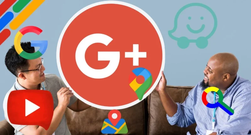 people holding google plus icon