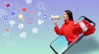 a women giving awareness about social media