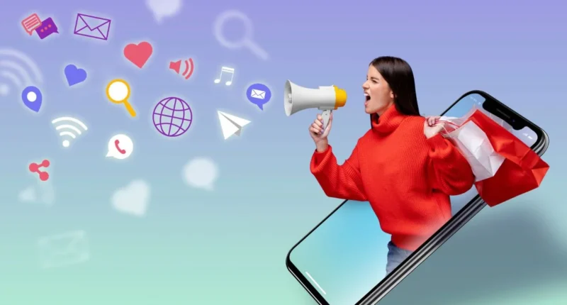 a women giving awareness about social media