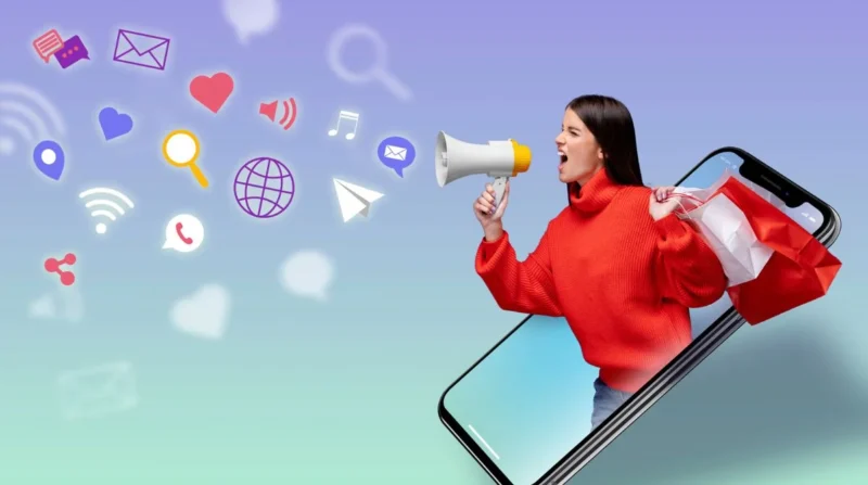 a women giving awareness about social media