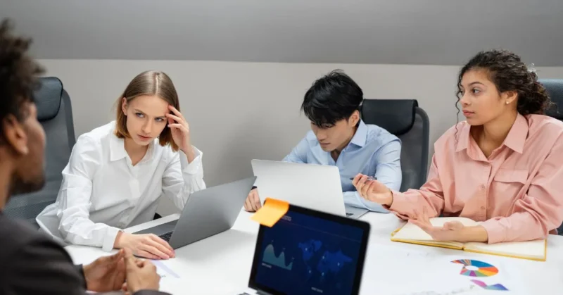 workplace collegeaus are disscussing matters